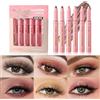 JasCherry Set di 6 Ombretti Multiuso in Stick, Ombretti Cremosi Opachi e Brillanti a Lunga Tenuta, Matita Eyeliner, illuminante Opaco Metallizzato Impermeabile con Glitter