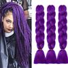 Dcbaboo Extension per Treccine Africane Viola 60cm Extension Capelli Finti per Treccine Africane Extension Trecce Capelli Sintetici Kanekalon 3 Ciocche Ombre Jumbo Braiding Hair, Viola scuro