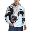 JaoXer Felpa con cappuccio in pile da uomo, morbida e calda, con stampa di mucca, alla moda, streetwear per primavera e autunno, Nero, XXL