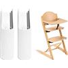 DIPZO Set di 2 inserti per seggiolone Stokke Tripp Trapp, coprigambe antiscivolo estesi, accessorio anti-ribaltamento, sicurezza e comfort, bianco