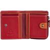 VISCONTI Rainbow Collection Cile Portafoglio in pelle RFID RB112, Rosso-multicolore, Taglia unica, Moderno