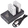 DSTE Electron UK44DLB2 - Set di 2 batterie ricaricabili LP-E5 e doppio caricatore USB Smart LED, compatibile con Canon EOS 450D, 500D, 1000D, Kiss X2, X3, Rebel XS, XSi