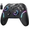 EasySMX X20 Controller PC Wireless con RGB, Trigger Hall 2 in 1, Joystick Hall Rimovibile, Pulsanti Meccanici- - Batteria ricaricabileda 1000mAh, Compatibile con PC/Switch/telefono cellulare-Nero