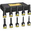 AMTOVL Set di Bussole Esagonali a Impatto 10 Pezzi 1/2" Drive Hex Driver Bit (5mm-19mm) in Acciaio Legato S2 Punte Esagonali ad Alto Impatto per Riparazioni Auto