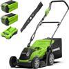 Greenworks 40V Tagliaerba a Batteria per Prati Fino a 400m², Ampiezza di Taglio 35cm & Lama di Ricambio da 35 cm (2920107) per Tosaerba a Batteria Greenworks G40LM35 e GLM1035