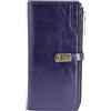 QUEEN HELENA Portafoglio Lungo Sottile con Cerniera Porta Carte Donna PF22-1 (Blu)