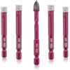 QUEFORET Punte Diamantate Gres Porcellanato 5 Pezzi - 4 Pezzi 8mm Punte Trapano, 1 Pezzo 8mm Punta in Carburo per Porcellana Piastrelle Ceramica Marmo Granito, Gambo Esagonale a Cambio Rapido