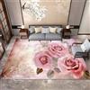 Generic Pianta Di Fiori Rosa Rosa Tappeto Salotto Moderno Flanella Stampa 3D Tappeti Camera Da Letto Rug Cucina Antiscivolo Lavabile Per Tavolino Da Salotto,Bagno,Tappeto Cameretta 80 X 160 Cm / 31.49 X -6Y8
