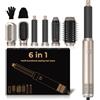 MogaWave Hair Styler 6 in 1,Asciugacapelli Capelli ad Aria,1000w Phon Capelli,Spazzola Asciugacapelli Per Dare Volume Ai Capelli, Lisciare, Arricciare, Ioni Air Curler Brush,Strumenti per Capelli