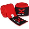 DXD FIT Boxing Hand Wraps - Elasticated Glove Wraps - Ideal for MMA, Muay Thai, Kickboxing, Martial Arts and Combat Sports - 4.5 Meters - Elastic Nylon Material (Rosso)