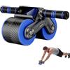 Roysmart Rullo automatico per addominali, per allenatori di core, attrezzi per il fitness a casa, con supporto per cellulare e molla di ritorno, scelta perfetta per esercizi di fitness in viaggio a