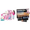 Barbie - Barbie Dream House, Dollhouse Playset + DURACELL Optimum AA Batteries (Pack of 8) - 1.5V Alkaline Batteries