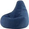 icon Dalton Poltrona Sacco, Blu Denim, Velluto a Coste, Pouf Poltrona con Riempimento Incluso, Pouf Sacco, Camera da Letto, Soggiorno, Mobili Soggiorno