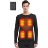 Foiueyga Maglia a maniche lunghe riscaldabile da uomo con Power Bank di peso medio riscaldato, biancheria intima termica termica, nero/grigio, M