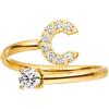 Purelei Anello con lettere - Anello per donna in acciaio inossidabile resistente - Anelli impermeabili - Anelli regolabili dalla taglia 50 alla 60 - Gioiello fantasia per il tuo look individuale