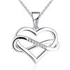 JO WISDOM Collana Infinito Amore Cuore Argento 925 Donna con Zirconia Cubica Aprile Birthstone Cristallo