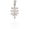 Minoplata Croce di Caravaca in argento sterling rodiato e zirconi 20 x 10 mm, Pequeño, Argento sterling, Nessuna pietra preziosa