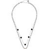 styleBREAKER Collana a Strati per Signore in Acciaio Inox 2 File con Perline e Pendenti in plastica, Catena di Ancoraggio, Catena, Gioielli 05030067, Colore:Argento/Grigio