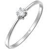 DIAMORE Elli DIAMONDS Anello Donne di Fidanzamento Solitario con Diamante (0,10 ct.) in Oro Bianco 585