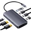QUUGE USB C Hub Dual HDMI, QUUGE 7in1 Docking Station mit 5Gbps USB 3.0, 3*USB 2.0 Ports, 2 x 4K HDMI and PD 100W Schnellladung, Adapter kompatibel mit MacBook Air/Pro, Surface und mehr