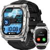 KOSPET Tank M4 Smartwatch Uomo, Acciaio Inox Completo, GPS a 6 Satelliti & Mappe Offline, 10ATM Subacqueo 45m, Batteria 50 Giorni, Chiamate Bluetooth, Monitor Salute 24/7, 1.96 AMOLED,Android & iOS