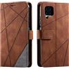Vankii Cover per Huawei P40 Lite, Flip Caso Libro Premium Portafoglio Custodia in Pelle PU Magnetica,Custodia Pelle Sintetica TPU Silicone Antiurto,Funzione Supporto Slot Schede (Marrone)