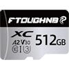 FTOUGHNB Scheda SD 512GB Grande Capacità Alta Velocità Scheda di Memoria Immagine Micro SD Card Mini Portatile Memory Card per Smartphone, Drone, Fotocamera, Dash Cam