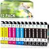 Jettruemedia XP2200 WF2930 Cartucce per Expression Home XP-2205 XP-2200 XP-3200 XP-3205 XP-4205 XP-4200 WF-2910DWF WF-2935DWF WF-2930DWF WF-2950DWF WF-2910 WF-2930 (12 Confezioni)