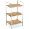 VERSA Scaffale Bianco Stile Rustico, Misure (H x L x L) 70,0 x 32,5 x 39,0 cm, bambù, Metallo, Colore Bianco