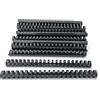 Alevar Dorsi in Plastica a Spirale per Rilegatura, 21 Anelli Diametro 22 mm, Formato A4, Capacità da 151 a 180 Fogli, Colore Nero, Confezione da 50 Pezzi