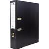 Raylu Paper - Raccoglitore con anelli, raccoglitore a dorso largo 75 mm, raccoglitori per ufficio a 2 anelli con leva di apertura morbida e porta carte personalizzabili. (Folio, nero)