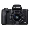 Canon EOS M50 Mark II (Black) + EF-M 15-45mm & EF-M 55-200mm is STM Bundle