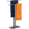 Relaxdays Piantana Porta Asciugamani, 2 Bracci a Forma di T, HLP: 82x50x19 cm, Bagno, Cucina e Camera, in Ferro, Grigio, 1 pz