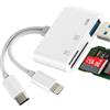 HOYULLI Lettore schede USB C Lightning a SD (3en2)USB OTG Cavo 3.0 Adattatore Micro SD TF Card Reader per iPhone 16 15 14 13 Pro Max Tipo C Adapter per Apple per iPad Compatibile con Samsung Android