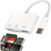 zoyuzan Adattatore USB C USB 3.0 OTG Lettore Schede SD Micro SD 3in1 Hub Multipresa per Apple iPhone15 Pro Max Plus Per iPad 10 Air4 Macbook Air Compatibile con Samsung Card Reader Accessori PC Computer Prese