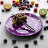 City to Cottage® Piatto da Frutta da 20cm in Ceramica Invetriata | Piattino da Dessert Realizzato e Dipinto a Mano | Fantasia a Pois Viola e Bianco