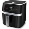 EXTRASTAR Friggitrice ad Aria 7 Litri, Airfryer Senza Olio XXL con Touch Screen, Friggitrice Con Display Digitale, 1800W, Modalità Shake, Timer, Ricettario, Temperatura Massima 200°c