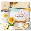 RYLIFEOGI Regali di Girasole per Donna, Set Regalo di Compleanno Con Bicchiere, Braccialetto, Trousse, Regali di Compleanno per Donna, Moglie, Sorella, Migliore Amica, Cofanetto Regalo di Girasole Per Lei