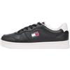 Tommy Jeans Donna Sneakers con Suola Alta The Greenwich in Pelle, Blu (Black), 40