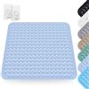 ARCPNRT Tappetino Doccia, 80 x 80 cm Tappetini per Doccia Quadrato con Ventose, Tappetino Antiscivolo in PVC, Tappetini per Doccia Quadrato Antiscivolo, Lavabile in Lavatrice, per Doccia e Sauna, Azzurro