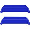 yayafunfun 2 Pezzi Tovaglie Blu Scuro, 137 x 274 cm Tovaglia in Plastica, Rettangolare, Una Sola Volta，Impermeabile, Resistente all'olio per Compleanno, Matrimonio, Natale, La Tavola di Casa Festa