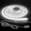 Aclorol Striscia LED da 2 m, luce bianca fredda, dimmerabile, USB, per camera da letto, con cavo lungo 1,5 m, tagliabile, per sotto armadi, credenze, scrivania, illuminazione ambientale, larghezza 5