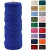 MOMAHUA 2mm Cotone Macramè 100% Naturale,Blu Zaffiro 100m Filato Non Sbiancato Senza Chimici per DIY, Bomboniere, Decorazioni - Cordame in Cotone per Crafts