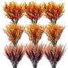 Kingrun 18 fasci di fiori artificiali autunnali, non sbiadiscono, piante finte per interni ed esterni, per finestre, portico, Natale, matrimoni, feste, casa, giardino, decorazione