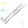 HOMPLEMENT - Luce Armadio LED con Sensore Ricaricabile, Barra LED Magnetica a 3 Tonalità, Intensità Regolabile Dimmerabile per Illuminazione per Interni, Ricarica USB, Lunghezza 40cm (Grigio, 2 Pezzi)