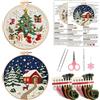 ZXTGBQ 2 Pezzi Kit Ricamo Principianti Natale, Kit Punto Croce, Set da Ricamo per Principianti, Ricamo Starter, Adulti e Bambini, Christmas Embroidery Starter Cucire Accessori