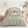 WAVVE Set di biancheria da letto in 3 pezzi, 220 x 240 cm, 220 x 240 cm, con federe da 65 x 65 cm, copripiumino 240 x 220 cm, in microfibra, con chiusura lampo, morbido e