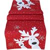 texpot Tovaglia 85 x 85 cm rosso bianco argento divertente alce, renna, tovaglia, decorazione natalizia, tovaglia natalizia