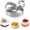 Half Forest Circolare Coppa Pasta Per Torte Anello Per Torta In Acciaio Inossidabile Set Di Anelli Per Torta Rotondi Adatto Per Pasticceria, Dessert, Torte Mousse, Ciambella Alta 4,5 Cm ø10/15/20 Cm (3pz)