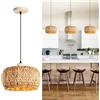 Schindora Boho Lampadario Camera Da Letto 30Cm,Giacinto D'acqua Lampadario Soggiorno Tessuto A Mano E27 Vintage Lampadario Cucina Per Cameretta Salotto Comodino